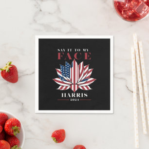 Serviette En Papier Dis-le moi en face Kamala Harris 2024 USA Lotus