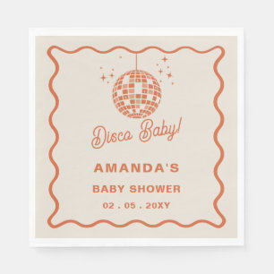 Serviette En Papier Disco Baby Retro Baby shower Disco Super
