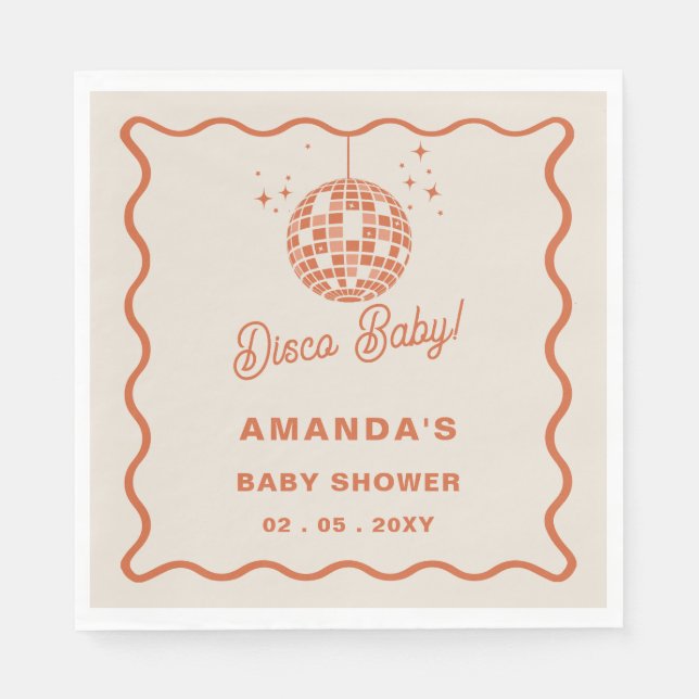 Serviette En Papier Disco Baby Retro Baby shower Disco Super (Devant)
