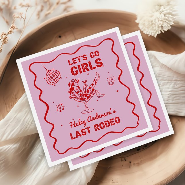 Serviette En Papier Disco Cowgirl Rodeo Bachelorette Weekend (Créateur téléchargé)