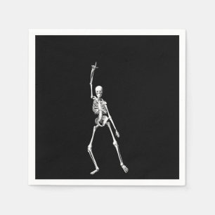 Serviette En Papier Disco Dancing Halloween Skeleton Napkin