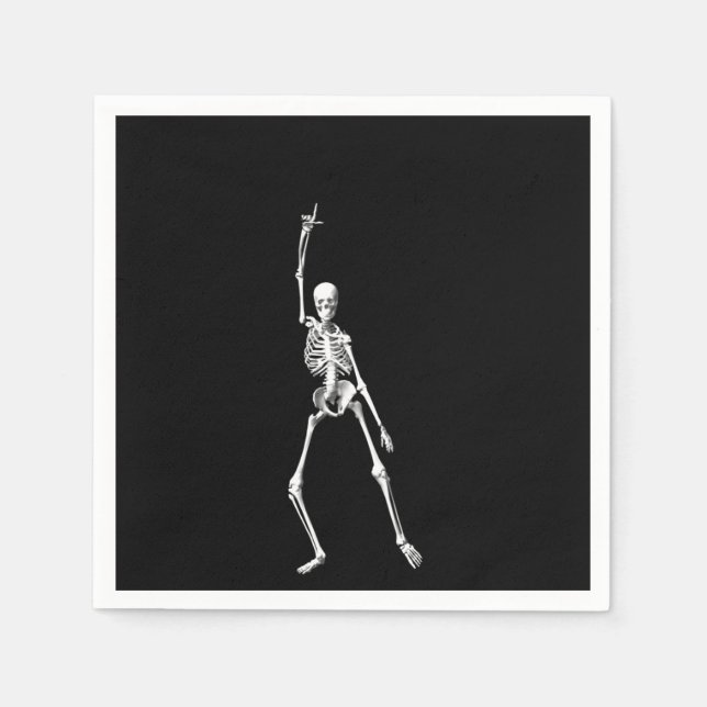 Serviette En Papier Disco Dancing Halloween Skeleton Napkin (Devant)