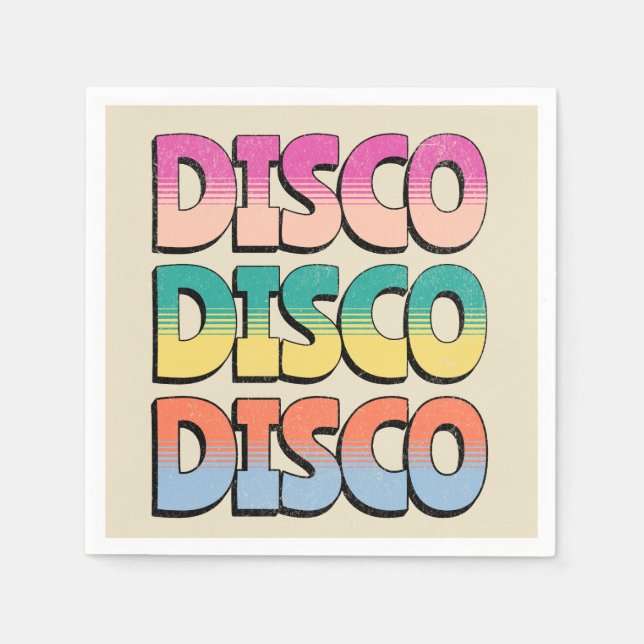 Serviette En Papier Disco Music (Devant)