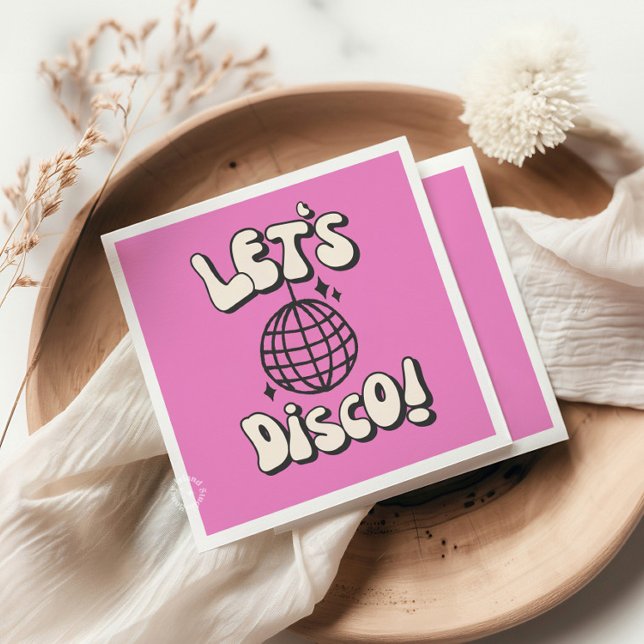 Serviette En Papier Disco Party Magenta Napkin (Créateur téléchargé)