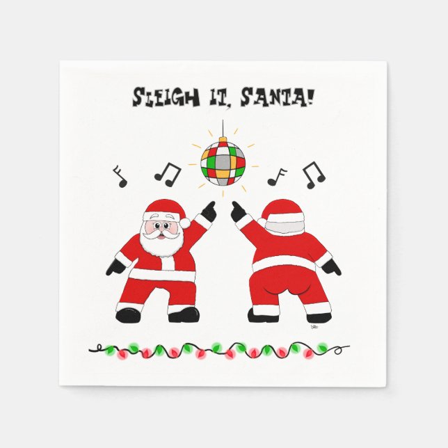 Serviette En Papier Disco Père Noël 2 (Devant)
