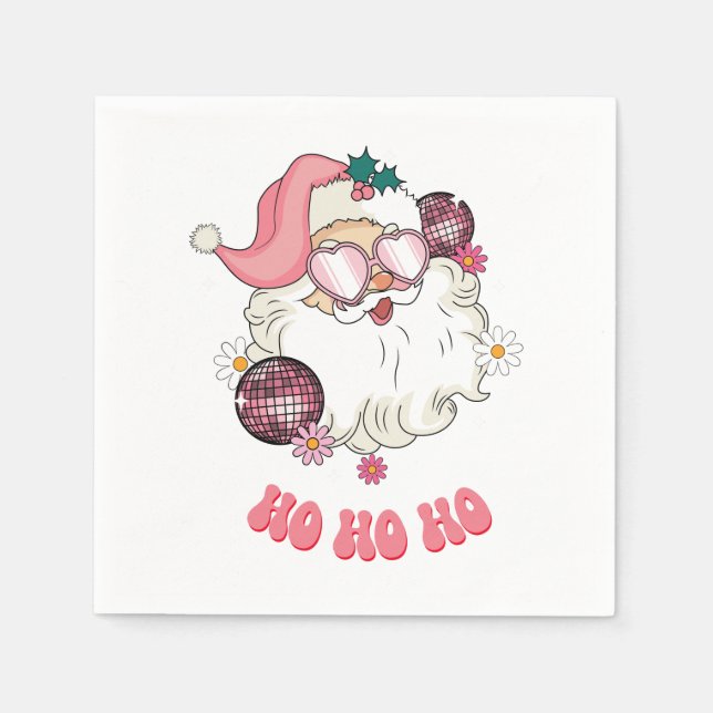 Serviette En Papier Disco Père Noël | Ho Ho Ho | (Devant)