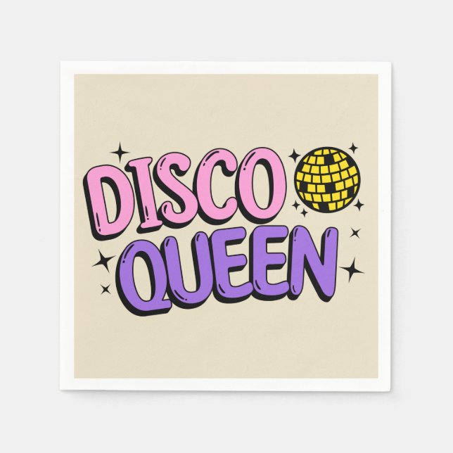 Serviette En Papier Disco queen (Devant)