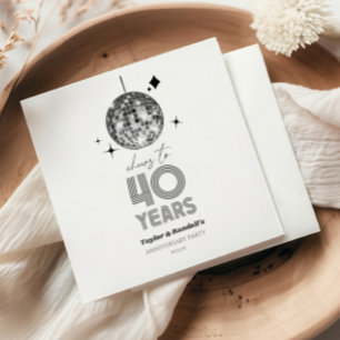 Serviette En Papier Disco Soirée Mariage de 40 ans