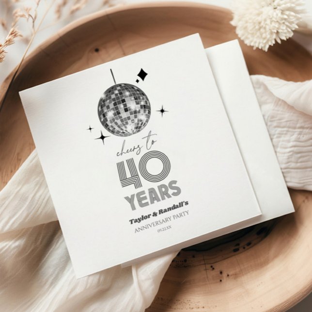 Serviette En Papier Disco Soirée Mariage de 40 ans (Créateur téléchargé)