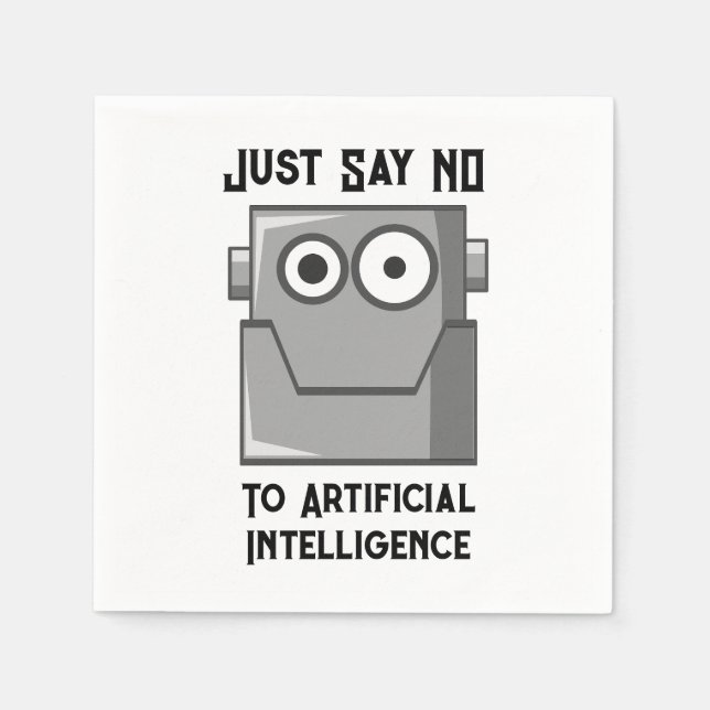 Serviette En Papier Disons Non à l'Intelligence Artificielle (Devant)