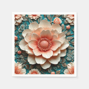 Serviette En Papier Disposition florale 3D artistique