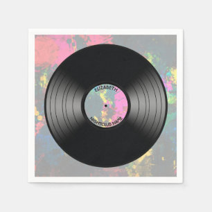 Serviette En Papier Disque De Musique Vinyl vintage Discothèque Ou Ven