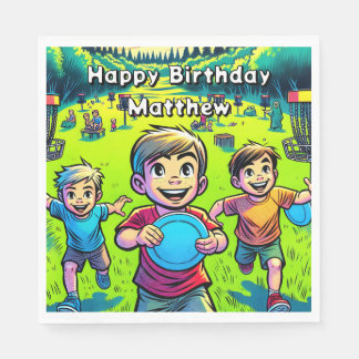 Serviette En Papier Disque personnalisé Golf Boy's Birthday