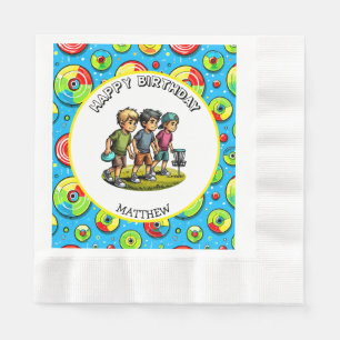 Serviette En Papier Disque personnalisé Golf Boy's Birthday