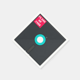 Serviette En Papier Disquette d'ordinateur rétroactive  Nostalgique bl