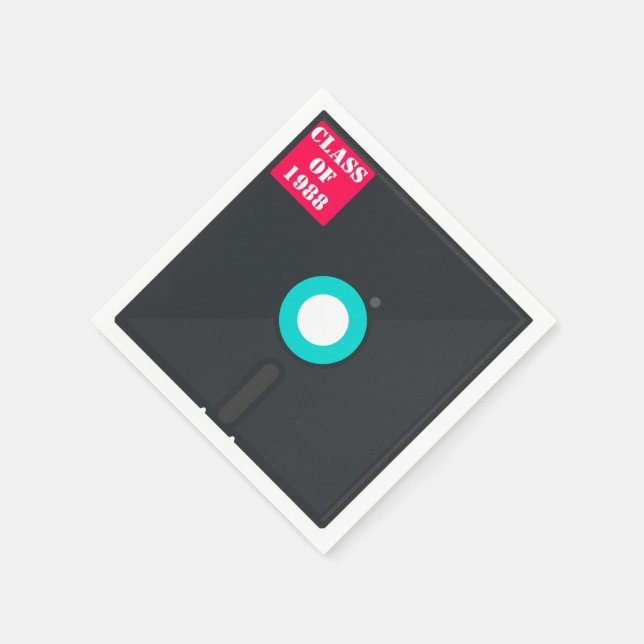 Serviette En Papier Disquette d'ordinateur rétroactive| Nostalgique bl (Coin)