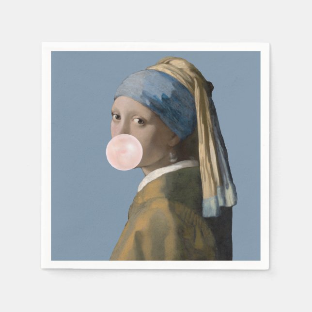 Serviette En Papier Diva Chewing-Gum avec Perle d'Oreille (Devant)
