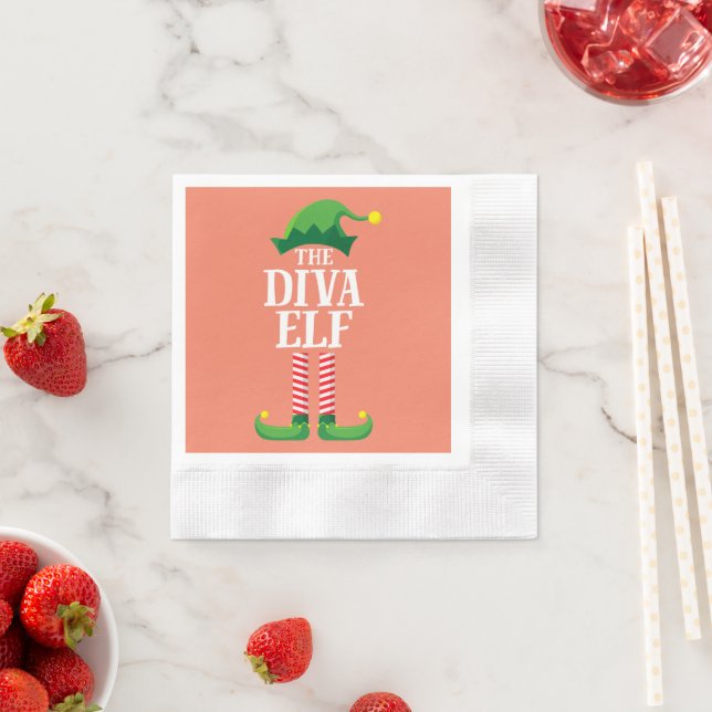 Serviette En Papier Diva Elf Matching Family Group Noël (En situation)