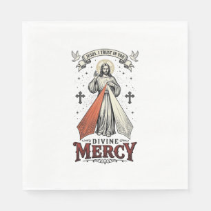 Serviette En Papier Divine Mercy Jésus Je me confie en Toi Vintage Shi