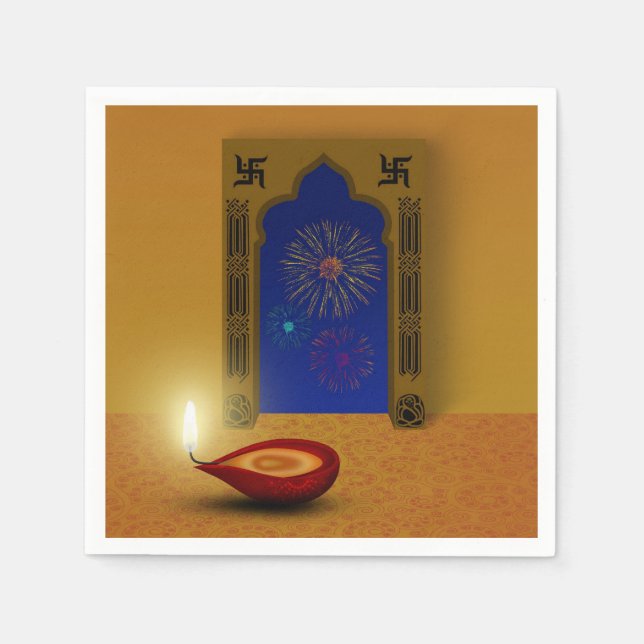 Serviette En Papier Diwali Festive Happy - Papier Napkin (Devant)