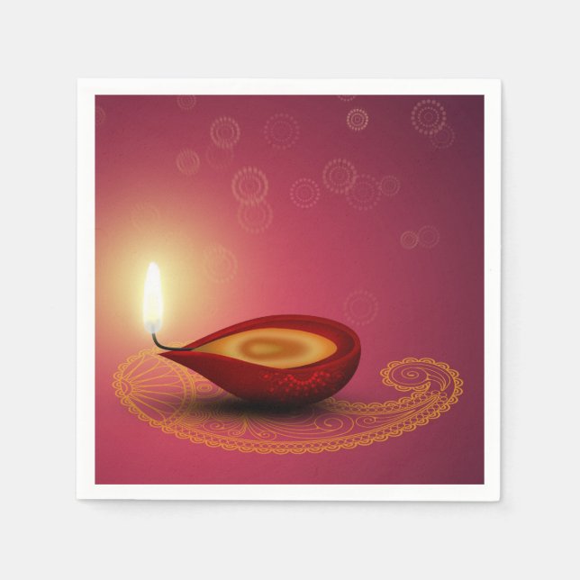 Serviette En Papier Diwali lumineux - Papier Napkin (Devant)