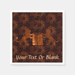 Serviette En Papier Dix commandements et Lion