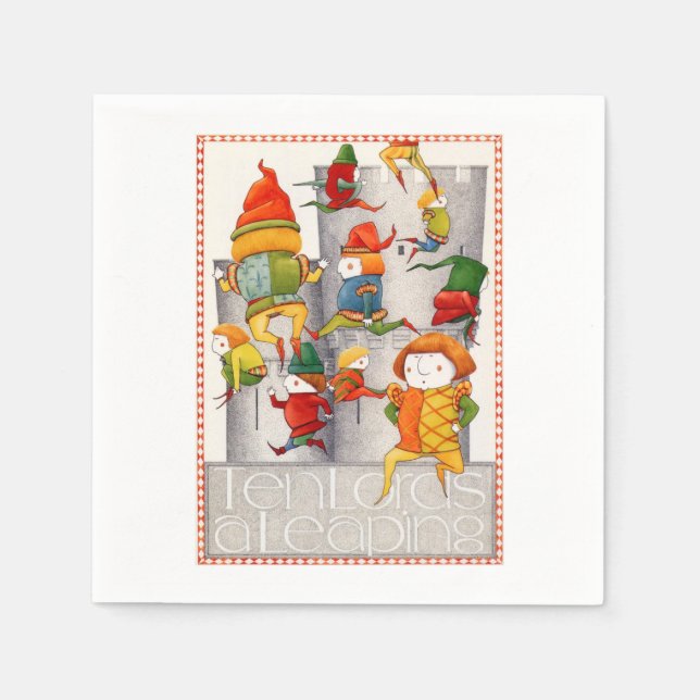 Serviette En Papier DIX SEN LORDS A LEAPAPING Standard Cocktail Papier (Devant)