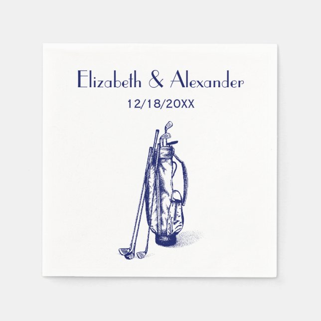 Serviette En Papier do-it-yourself Colours Golf Bag Golf Clubs Blue Co (Devant)
