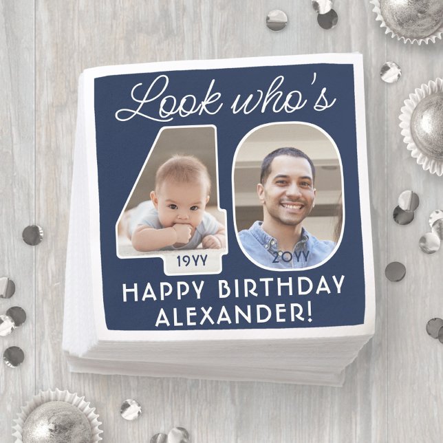 Serviette En Papier do-it-yourself couleurs ・ Regardez qui est 40 Anni (Créateur téléchargé)