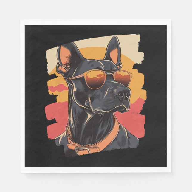 Serviette En Papier Doberman (Devant)