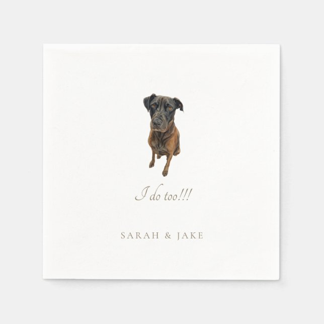 Serviette En Papier Doberman Lab Personnalisé Mariage pour animaux dom (Devant)