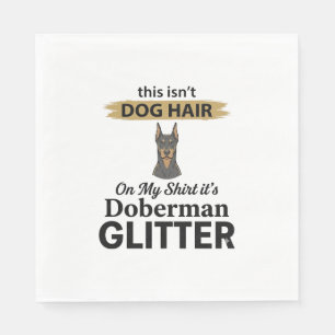Serviette En Papier Doberman Pailleté Conception Vintage de Amateur de