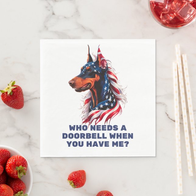 Serviette En Papier Doberman Pinscher (En situation)