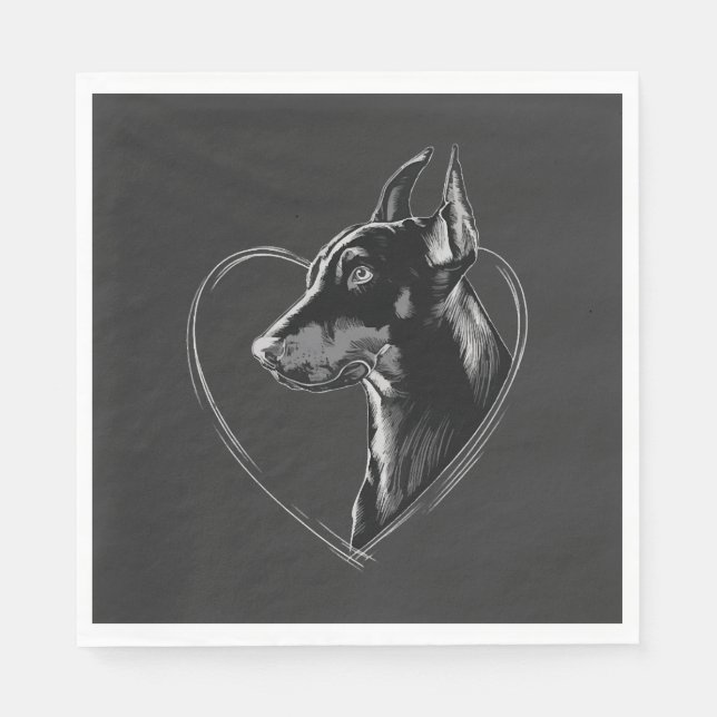 Serviette En Papier Doberman Pinscher (Devant)