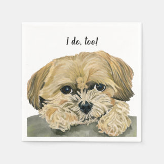 Serviette En Papier Dog Custom Cocktail Napkin