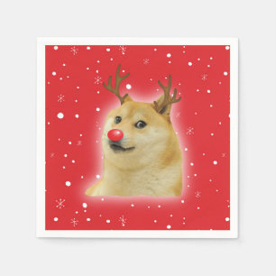 Serviette En Papier Doge Dogright Doggo Chien Carte de Mème de Noël ro