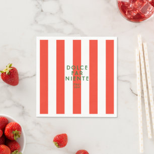 Serviette En Papier Dolce Far Niente Italie Red Cabana Stripe