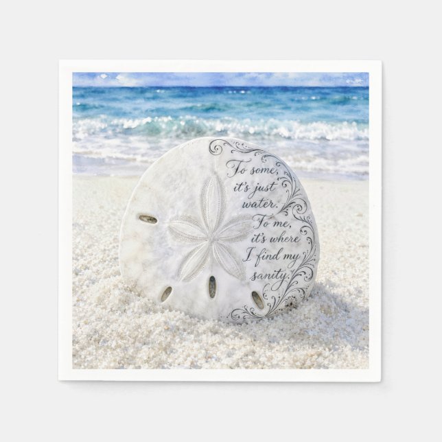 Serviette En Papier Dollar de Sable avec Citation Inspirante (Devant)