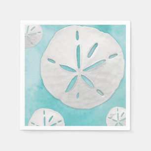 Serviette En Papier Dollar de Sable de Plage Tropicale Aquarelle Turqu