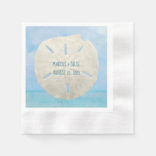 Serviette En Papier Dollar de sable mariage sur l'aquarelle