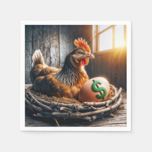 Serviette En Papier Dollar vert signe sur un oeuf