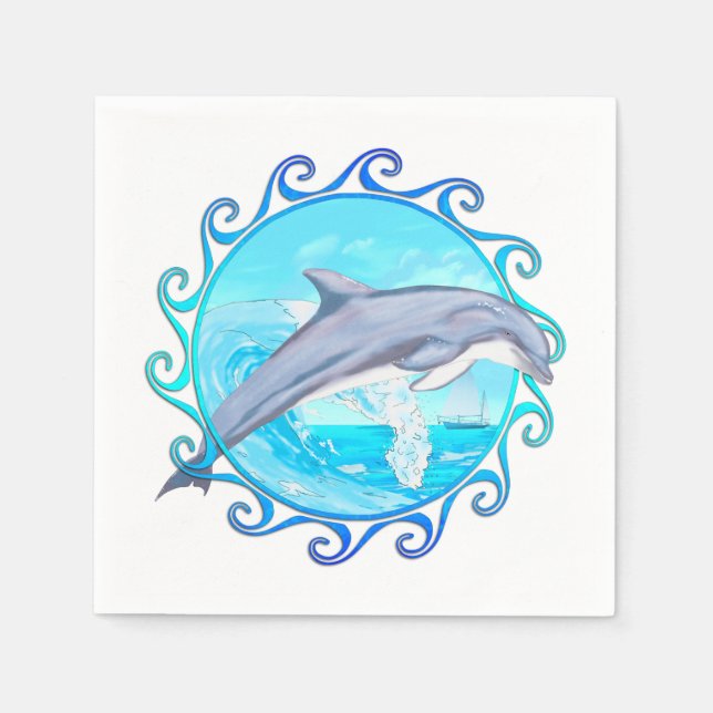 Serviette En Papier Dolphin Maori Sun (Devant)