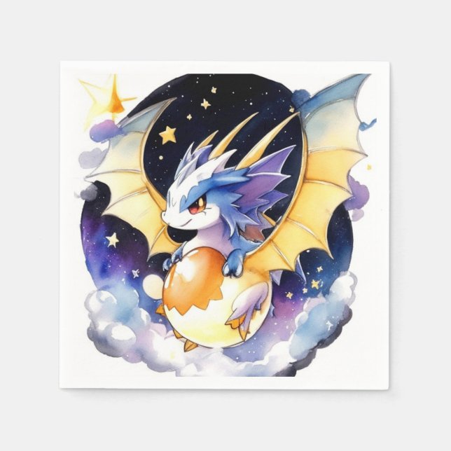 Serviette En Papier Domaine des dragons : Baby shower (Devant)