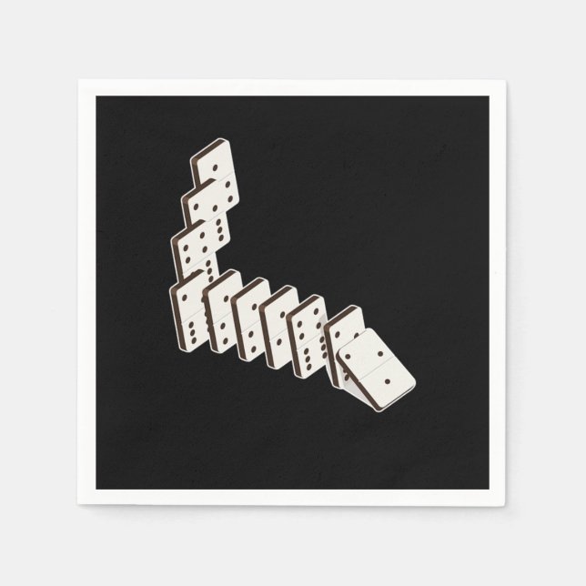 Serviette En Papier Dominos Dominoe Game Nuit (Devant)