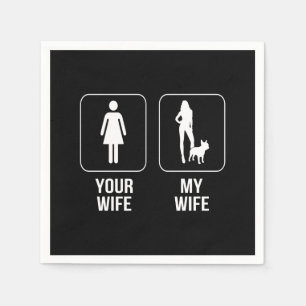 Serviette En Papier Don de chien   Votre Femme - My Wife French Bulldo