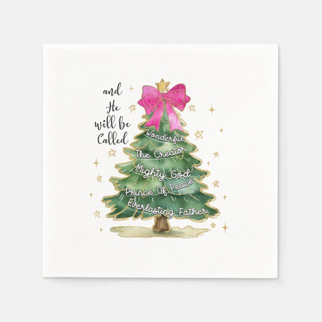 Serviette En Papier Don De Noël Et Il Sera Appelé Joyeux Noël (Devant)