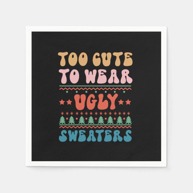 Serviette En Papier Don De Noël Trop Mignonne Pour Porter Un Doux Laid (Devant)