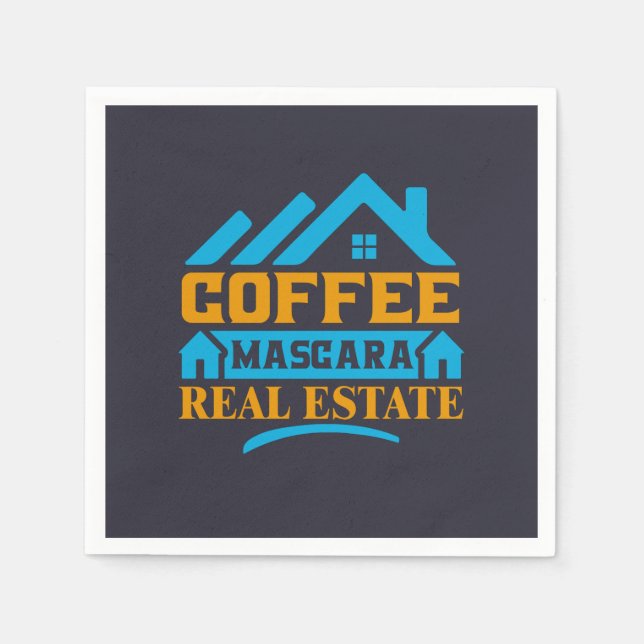 Serviette En Papier Don Realtor | Coffee Mascara Immobilier (Devant)