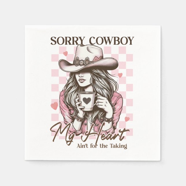 Serviette En Papier Don Valentine | Désolé Cowboy (Devant)