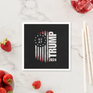 Serviette En Papier Donald Trump Élection 2024 Vote 45 47 Américain
